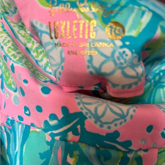 Lilly Pulitzer LUXLETIC Corso Pants UPF 50+ size 10 Mandevilla Baby Hip Nautic - Picture 2 of 3